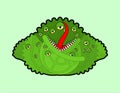 ÃÂ¡abbage monster GMO mutant. Angry Genetically modified Vegetable with teeth. Hungry Alien Food vector illustration